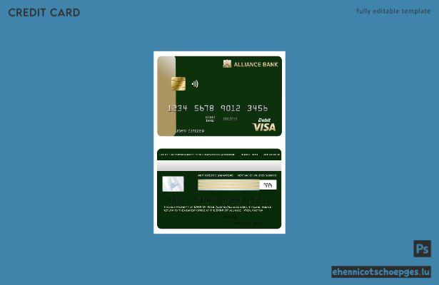 Beispielvorschau der Visa-Karte der Austria Alliance Bank
